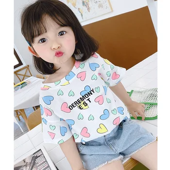 Majica za Baby Dekle Kratek Rokav Bombaž Otrok Nositi Modni Tollder Oblačila, Vrhovi Otroci Poletje Tee