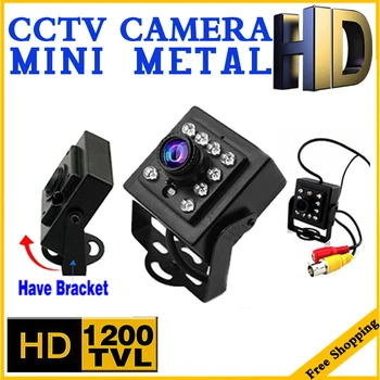 Mala Slog!Mini Nočno gledanje HD Kamera CMOS 1200TVL 10led HD CCTV spremljanje Varnosti Nadzor Kovinski mikro vidicon nosilec