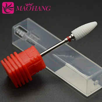 MAOHANG Pro 1pcs Fine Bele Bullet Keramični Laki Drill Bit Za manikuro, električne pralni dodatki orodja