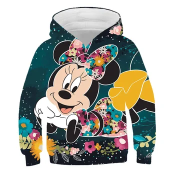 Mickey Mouse Hoodies Spomladi In Jeseni Risanka Tiskanja Sweatshirts Dekleta Disney Serije Hoodies Otroci In Modnih Priložnostne Hooded Vrhovi