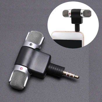 Mini Prenosni Mikrofon Digital Stereo Mikrofon Digitalni Stereo Diktafon za Telefon Strokovno Mic z 3,5 mm Jack Naprave Diktafon
