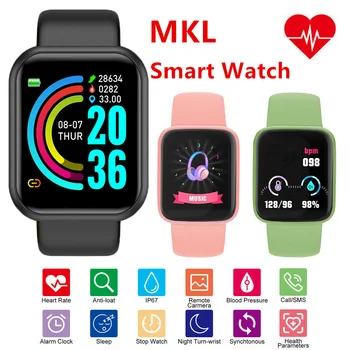 MKL Smart Digitalni Watch Moške in Ženske Fitnes Vadba, Pedometer Pametno Gledati Srčnega utripa, Spremljanje Zapestnica Za IOS Android