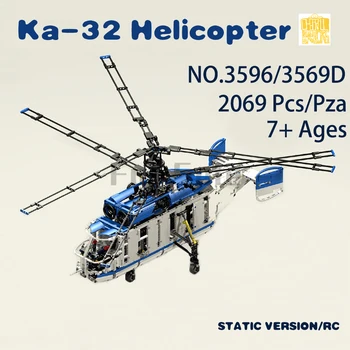 MOC Kamov Ka-32 Helikopter S PDF Risbe Stavbe Bloki, Opeke Otroci Izobraževalne DIY Igrače Božična Darila za Rojstni dan