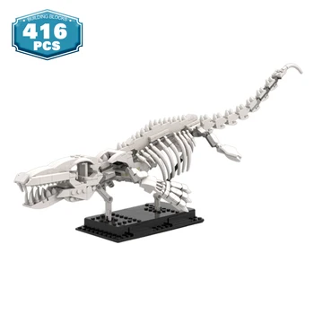 MOC Mosasaur Fosilnih Gradnik Okostje Zgodovinski Model Monster Kosti Opeke Dinozaver Behemoth Zmaj Opeke Otroci igrače