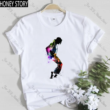 Moda Kralj Popa Michael Jackson majica s kratkimi rokavi Ženske MJ OLODUM Ženska T-shirt Harajuku Tiskanja Tshirt Hip Hop Ulične Vrhovi