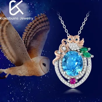 Moda Kristalno Modro Ogrlico Sova Luxury Obesek Živali, Nakit, Dodatki Za Obletnico, Praznik Darilo