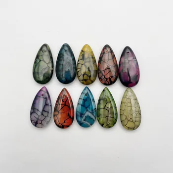 Moda novo naravnega kamna Vodnih kapljic Počil skladu agates kroglice za Nakit, izdelava 10pc Uhan Obesek pripomočki na debelo