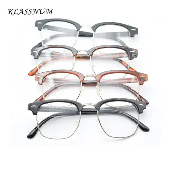 Modni Retro Jasno Objektiv Nerd Okvirji Očal Unisex Očala Pol Kovinskih Očal Okvir Nerd Geek Očala Očala