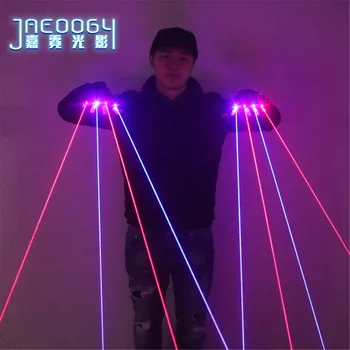 Modra Rdeč Laserski Prst Rokavice Robot Svetlobna Pribor za Oblačila, Na mestu Vzdušje Rekviziti Glasbeni Festival Bar Stranka