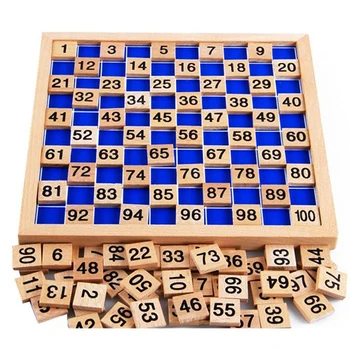 Montessori Izobraževalne Lesene Igrače Za Otroke, Otroške Igrače 1-100 Mestno Tabela Matematiko Poučevanja Za Otroke
