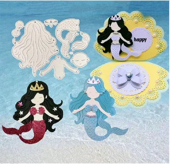 Morska deklica ocean lutka dekle Umre Rezanje Kovin Matrice Matrica Scrapbooking Album Dekoracijo Obrti Die Cut za Kartico, zaradi Česar plesni