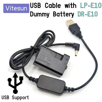 Moč Banke 5V USB Kabel Adapter + LP-E10 ACK-E10 Nadomestno Baterijo DR-E10 za Canon 1500D 1300D 1200D Poljub X50 Rebel T3 T5 T6