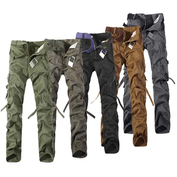 Moške Cargo Vojaške hlače Multi-žep Svoboden Bombaž Hlače Spomladi Jeseni Mode Hlač Visoke Kakovosti Taktično Hlače