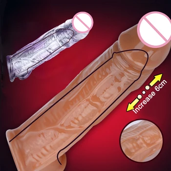 Moški Dildos Kondom Zamudo Izliv Penis Rokavi Moški Penis Prstan Širitve Dick Extender Spolnih Igrač za Moške Ojačevalec Seksi Igrača