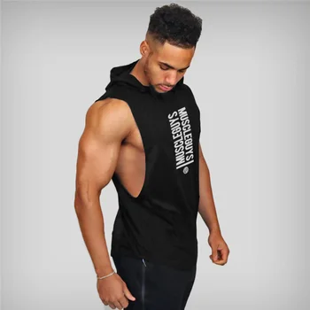 Muscleguys blagovne Znamke Telovadnici hoodie oblačila Bodybuilding, Fitnes Majico Moških Tank Top Mišice Stringer Spodnja bombaž Telovnik TankTop