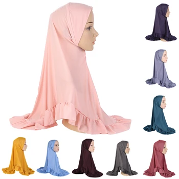 Muslimanske Ženske Hidžab Enem Kosu Amira Glavo, Šal Šal Zaviti Ruffle Molitev Hijabs Pripravljen Nositi Hijabs Skp Headscarf Islamske Arabski