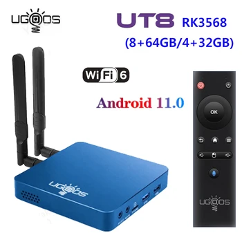 Najnovejši UGOOS UT8 PRO RK3568 TV BOX Android 11.0 DDR4 4GB, 8GB RAM-a 32GB 64GB ROM WiFi6 BT Glas Daljinsko PK X4 Pro Media Player