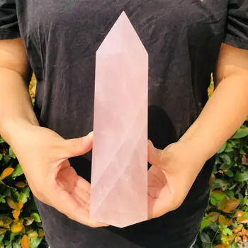 Naravni Pink Rose Quartz Crystal Obelisk Palico Točke Zdravljenja