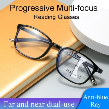 Nova Daleč in blizu dvojno rabo TR90 Multi-focus Obravnavi Očala unisex Postopno Anti-Odsevni Ultra-lahkih Presbyopia Očala