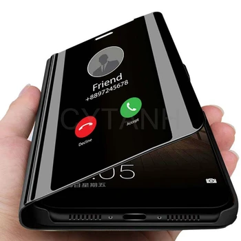 Novo Ohišje Za Iphone SE 2020 Oporo Ogledalo Površine Podpirajo Brezžično Polnjenje Bogatih Barv Flip anti-knock Lupini Za Iphone SE2