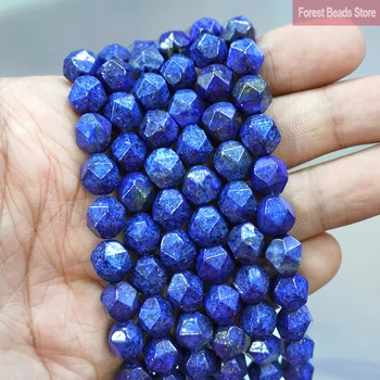 Obrazi Lapis Lazuli Modra Naravnega Kamna Distančniki Svoboden Kroglice naredi sam, Zapestnico, Ogrlico čarobne gumbe za Nakit, zaradi Česar 14
