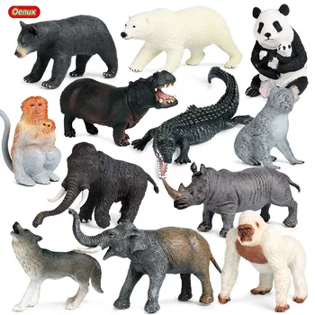 Oenux Simulacije Živalskem vrtu prosto Živeče živali Živali Mehko PVC Lev, Tiger in Konj Nosi Slon Model Akcijska Figura, Izobraževalne Igrače Za Otroke Darilo