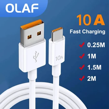 Olaf 10A Tip c Hitro Polnjenje Kabel za Xiaomi Mi 12 Poco Huawei Mate 40 50 Mobilni Telefon 120W USB C Polnilnika priključite Podatkovni Kabel Žice