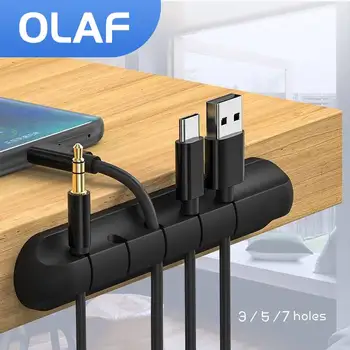 OLAF Kabel Organizator Silikona, Podpora Micro USB Tip-C Kabel Desk Organizator, Nosilec za Miške, Tipkovnice, Slušalke, Kabel Organizator