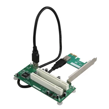 PCIe Dvojni PCI Pretvornik 2 Reža za Kartico za Video Čip ASM1083 Pcie X1 Širitev Dodajte na Kartico Podporo Zajemanje Kartice, Zvočne Kartice