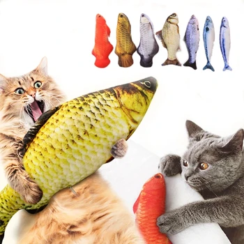 Pet Mehki Pliš Ribe Mačka Igrače Oprema Interaktivna Za Mačke Catnip Igrače Plišaste Blazino Lutka Simulacije Ribe Igranje Poceni Blago