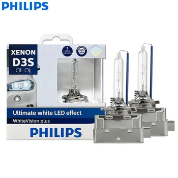 Philips WhiteVision Plus D3S 35W 5000K Bela LED Učinek Xenon HID Svetilke Avto Nadgradnjo Žarometi +120% Svetlo 42403WHV2X2, Par