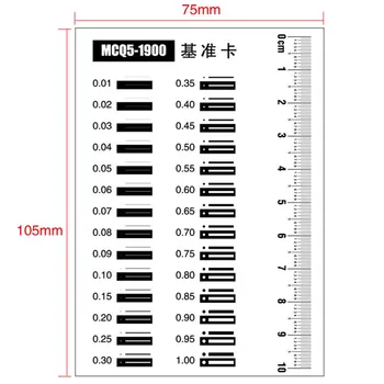 Pika Črta Kontrast Merilnik Film Vladar Kalibracijo Stran 75x105mm Pregleden PET Črnih točk Pregled Standardnih Primerjavi Kartico