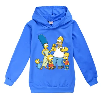 Pomlad Jesen Fant Dekle je Simpsons-ljubimec Otroci Hoodies Dolg Rokav Priložnostne Vrhovi Otroci Amecia Anime Sweatshirts 4-14 Let