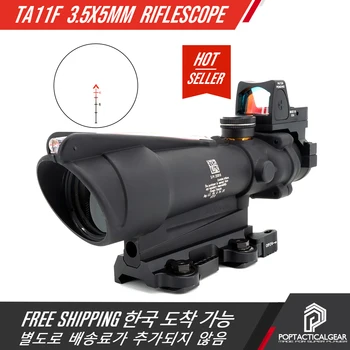 POPtactical TA11 TA11F 5X35 Reticle Pravi Fiber Optics Taktično Znamenitosti Puška Področje Lov Riflescope RMR Airsoft Opremo