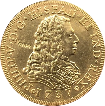 Portugalska 1737 8 Escudos ali Philippe Proti kovanec izvod
