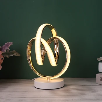 Preprosta Sodoben Spirala LED Namizna Svetilka, Dnevna Soba Dekor Domači Postelji Noč Svetloba namizne Svetilke Ozračja Osvetlitev z NAMI Adapter
