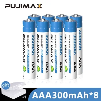 PUJIMAX AAA Polnilne Baterije 1,2 V Ni-MH Baterije 300mAh 8 Pack USB, Baterije Za KTV Zvočnik Mikrofon Miško Daljinski upravljalnik