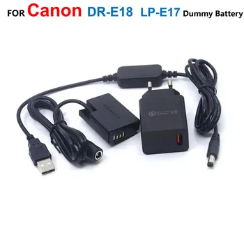 QC3.0 Polnilnik USB+USB Kabel+DR-E18 LP-E17 Nadomestna Baterija Za Canon EOS 750D Poljub X8i T7i T6i 760D T6S 77D 800D 200D Rebel SL2