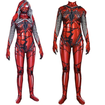 Rdeča Pokol Strup Scarlet krvi Gwen Stacy Cosplay Kostum Zentai Superheroj Obleka, Obleka Jumpsuits