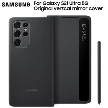 Samsung Original Ogledalo Inteligentni Kritje Jasen Pogled, Telefon Primerih Za Galaxy S21 Ultra 5G S-Odprite Pokrovček Primeru z s-Pen