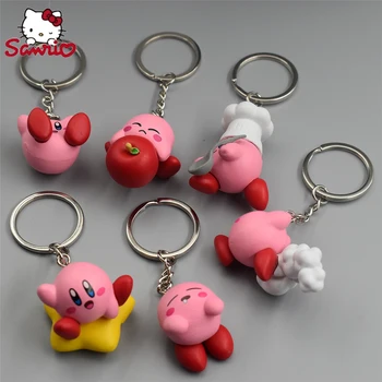 Sanrio 4 cm Keychain Kawaii Kirby Vrečko Obesek Keychains Tipko Okraski Hobi Zbiranje Slika Darilo Igrača Otroški Rojstni dan
