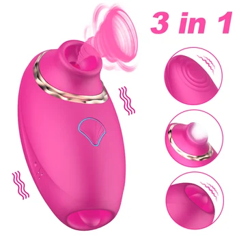 Sesanju & Lizanje Jezika Vibrator Adult Sex Igrača za Ženske z vibriranjem Bradavico, G-spot Bedak Klitoris Stimulator Ženska Masturbacija