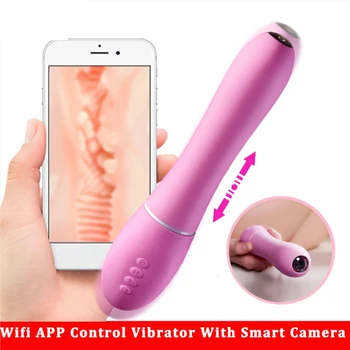 Smart APP Brezžični Nadzor Dildo, Vibrator Z Endoskop Fotoaparat Sex Igrače za Nekaj Ogrevanje Thrusting Klitoris Vibratorji za Ženske