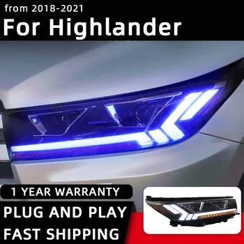 Smerniki Za Toyota Highlander LED Žarometi 2018-2021 Glavo Svetilka Avto Styling DRL Signal Projektor Objektiv Auto Dodatki Spredaj