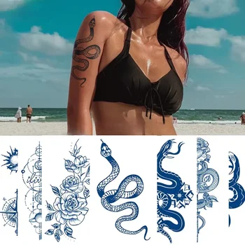 Sok Črnilo Tetovaže Zmaj Kača Nepremočljiva Začasni Tattoo Nalepke, Žensk, Moških, Ki Trajajo Scorpion Roko Umetnosti Umetno Tatouage Ponaredek Tetovaže