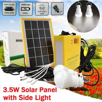 Sončne celice Moč Shranjevanje Generator Domov Sistem Kit 5V USB Polnilnik z 2 LED Žarnice, Označite Varčevanje z Energijo Solarna Razsvetljava