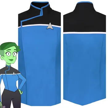 Star Cosplay Trek: Nižje Krove Sezona 1 Cosplay Kostum Modro Uniformo Majica Vrh