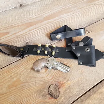 Steampunk Pištolo Derringer Noge Podvezice Naboje Za Pištolo Usnjeni Torbici Pas Pasu Pirat Kavboj Cowgirl Cosplay Dodatne Opreme Moški Ženske