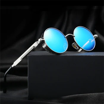Steampunk sončna Očala Za Moške, Ženske Krog Okvir Vožnje Športih na Prostem UV400 sončna Očala Modni Trend Retro Moški Ženska Očala