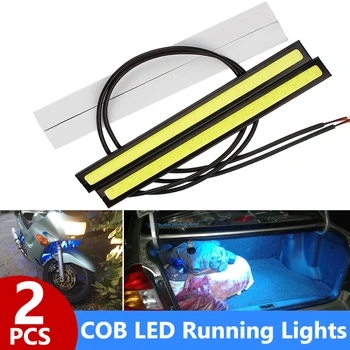 Super Svetla 17 CM LED COB Meglo Žarnica Avto DRL LED Trak Dnevnih Luči bar 12V 6500K Auto Notranje zadeve Styling Lučka